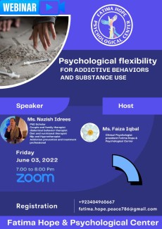 Psychological Flexibility Webinar for Substance Use Management Flyer to promote the non-profitable awareness and educational session