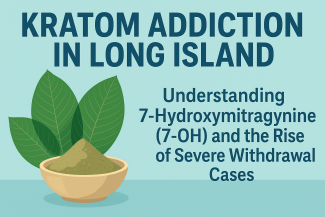 Kratom addiction in Long Island – 7-OH detox awareness banner.